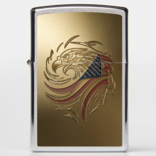 Eagle Head en American Flag Gold in reliëf