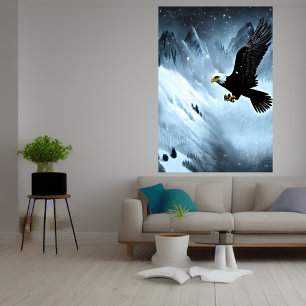 Eagle in de sneeuwberg   AI Art Poster