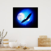 Eagle in Flight & Full Moon Print Eagles Posters (Keuken)