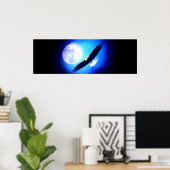 Eagle in Flight & Full Moon Print Poster (Thuiskantoor)