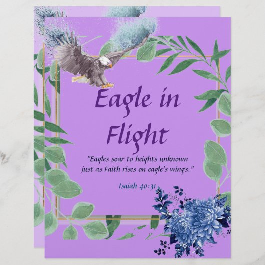 Eagle in Flight Poem, gepersonaliseerd papier Brie (Voorkant / Achterkant)