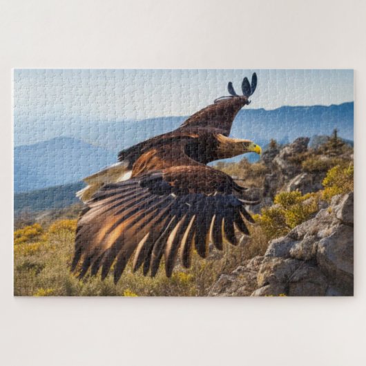 Eagle in vlucht legpuzzel (Horizontaal)