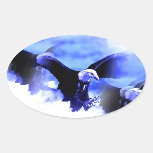 Eagle in vlucht ovale sticker
