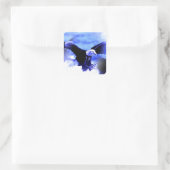 Eagle in vlucht vierkante sticker (Tas)
