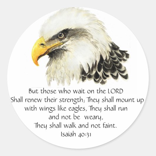 Eagle - Inspirerend - Manuscript - zij die wachten Ronde Sticker (Voorkant)