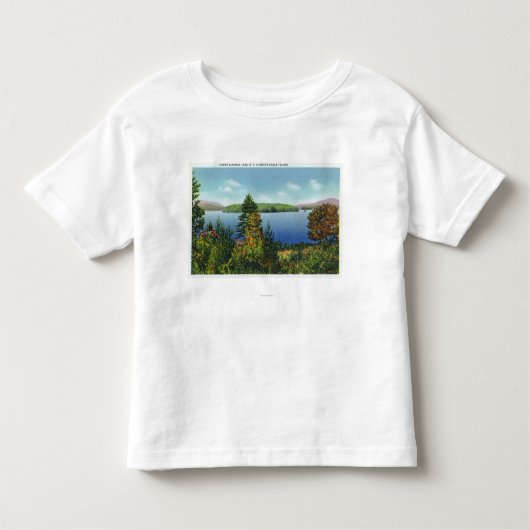 Eagle Island en Lower Saranac Lake Uitzicht Kinder Shirts (Voorkant)