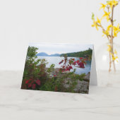 Eagle Lake en Red Maple Leaves II Kaart (Gele Bloem)