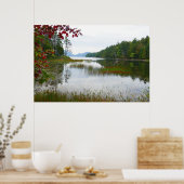 Eagle Lake en Red Maple Leaves II Poster (Keuken)