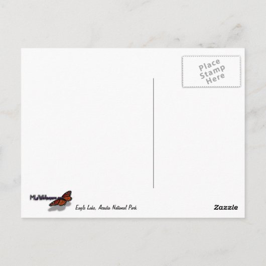 Eagle Lake en Rode Esdoringsbladeren Briefkaart (Achterkant)