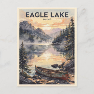 Eagle Lake Maine Vintage Reis Briefkaart