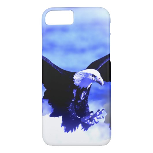 Eagle Landing Blue Color Tones iPhone 7 Coque (Dos)