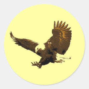 Eagle Landing Ronde Sticker