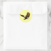 Eagle Landing Ronde Sticker (Tas)