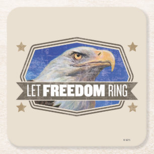 Eagle-Let Freedom Ring Vierkante Kartonnen Onderzetter