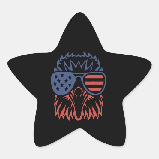 Eagle Lover Gift | Eagle American Flag Independenc Ster Sticker (Voorkant)