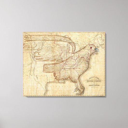 Eagle Map of the United States Canvas Afdruk (Voorkant)