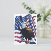 Eagle met Amerikaanse vlag Briefkaart (Staand voorkant)