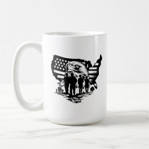 Eagle met Amerikaanse vlag en Mok van soldaten