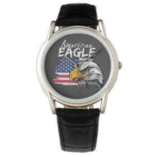 Eagle met Amerikaanse vlag Horloge