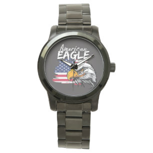 Eagle met Amerikaanse vlag Horloge