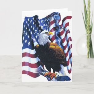 Eagle met Amerikaanse vlag Kaart