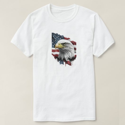 Eagle met Amerikaanse vlag T-Shirt (Design voorkant)
