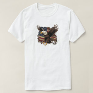 Eagle met Amerikaanse vlag T-Shirt