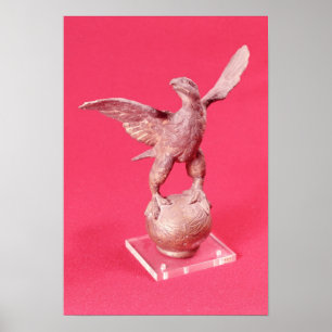 Eagle met spatvleugels op een bal poster