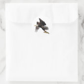 Eagle met vis ronde sticker (Tas)