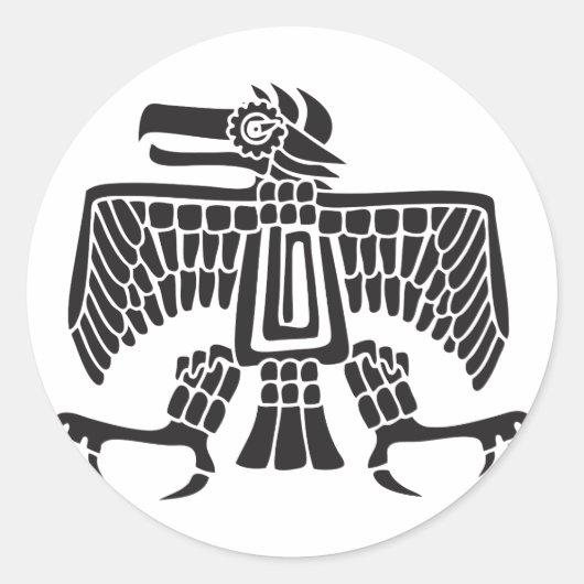 Eagle, Mexicaanse hiërogliefen (Maya) Ronde Sticker (Voorkant)