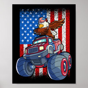 Eagle Monster Truck 4 juli Jongens Amerikaanse vla Poster
