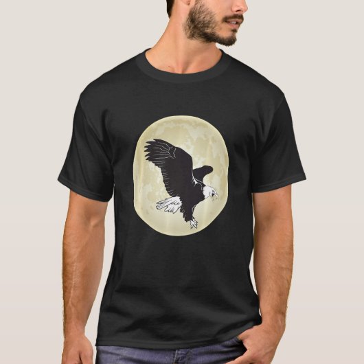 Eagle Moon Falconry met Hawk en Falcon T-shirt (Voorkant)