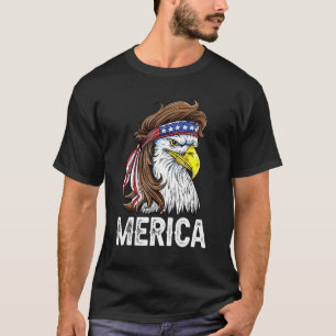 Eagle Mullet 4 juli Amerikaanse vlag Merica T-shirt