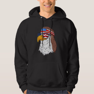 Eagle Mullet Merica, 4 juli Amerikaanse vlag Hoodie