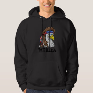 Eagle Mullet Merica, 4 juli Amerikaanse vlag Hoodie