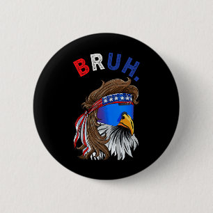 Eagle Mullet Sungles Bruh. 4 juli VS Amerika Ronde Button 5,7 Cm