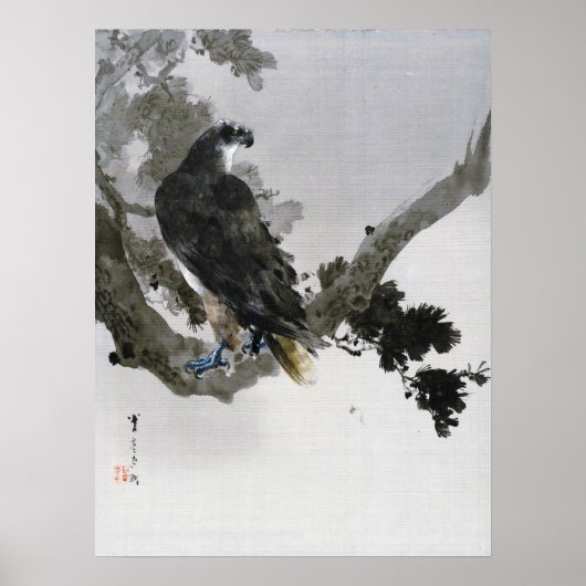 Eagle op de Pine Tree Branch, Watanabe Seitei Poster (Voorkant)