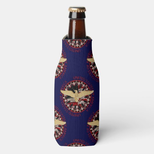 Eagle or, Drapeau Glacière bleu-rouge Glacière de (Bottle Devant)
