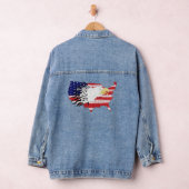 Eagle Over America Painted Flag Denim Jacket (Hangar)