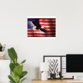 Eagle over het Amerikaanse Poster van de vlag (Thuiskantoor)
