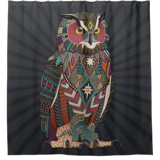 eagle owl dark douchegordijn (Voorkant)