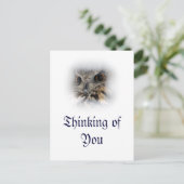 Eagle-owl eurasien Penser à vous Carte postale (Debout devant)