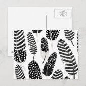 Eagle Owl Feather Pattern Waterverf Black White Briefkaart (Voorkant / Achterkant)