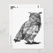 Eagle owlbomen briefkaart (Voorkant / Achterkant)