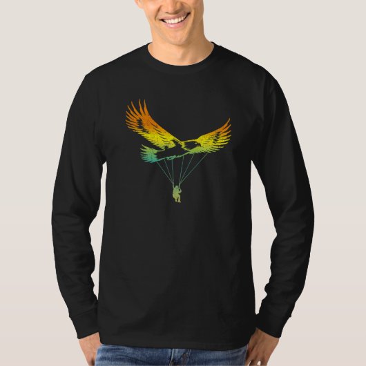 Eagle Paraglider Retro Design T-shirt (Voorkant)
