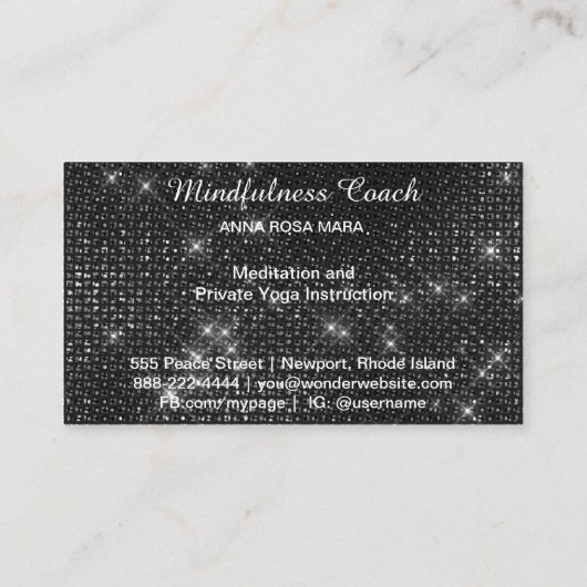 *~* Eagle Pastel Ombre Universe Glitter Meditation Visitekaartje (Achterkant)