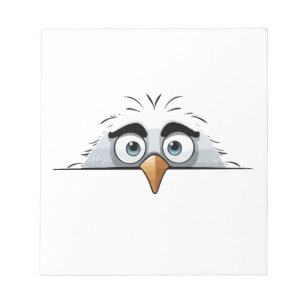 Eagle Peeking Schattige Schattig Funny Animal Cart Notitieblok