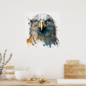 Eagle Portret Dier Schilderen Wildlife Buiten Poster (Keuken)