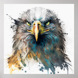 Eagle Portret Dier Schilderen Wildlife Buiten Poster
