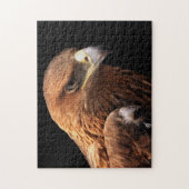Eagle portret geïsoleerd op zwart legpuzzel (Verticaal)